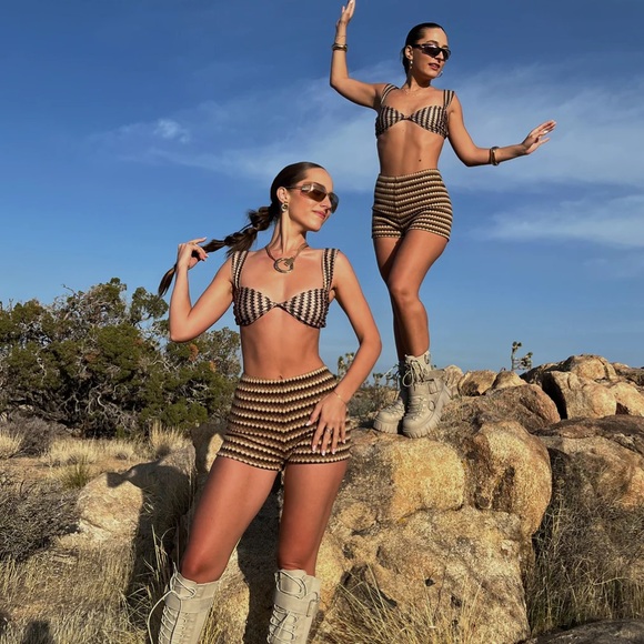 Strawberry Milk Mob Roadrunner Mini Shorts Brown Medium New But No Tag SOLD OUT - Picture 3 of 7